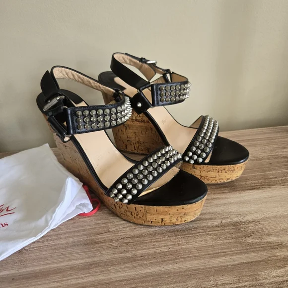 Christian Louboutin Cork Wedge Heels - Picture 1 of 4